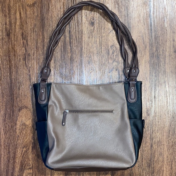 Rosetti Brown/Taupe/Black Tassel Shoulder Purse - Picture 4 of 16